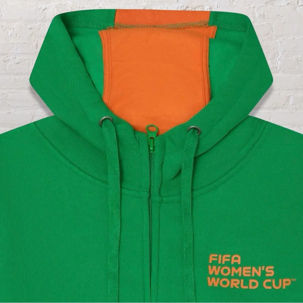 ZAMBIA WOMEN'S WORLD CUP 2023 GREEN ZIP HOODIE - UNISEX - Picture 3 of 5